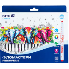 Фломастеры, набор 36шт, Kite Creative Superwashable