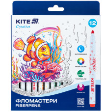 Фломастеры, набор 12шт, Kite Creative Superwashable