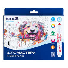 Маркер, набір 12шт, Kite Creative Superwashable Jumbo