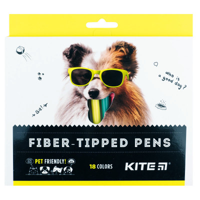 Фломастеры, набор 18 шт. Kite Dogs - K22-448 Kite
