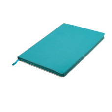 Блокнот діловий TOUCH ME LOGO2U А5, 96арк., клітинка, обкладинка зі штучної шкіри, т.-бірюзовий