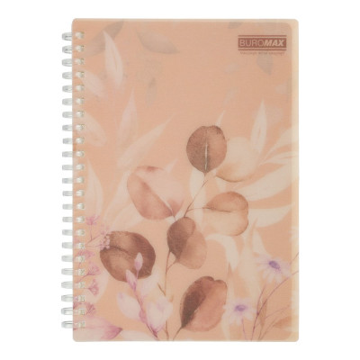 Зошит для записів PEACH ARABESKI, А5, 80 арк., клітинка, пластикова обкладинка, персиковий