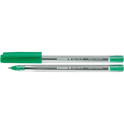 Ручка кулькова SCHNEIDER TOPS 505 М 0,7 мм. Корпус прозорий, пише зеленим - S150604 Schneider