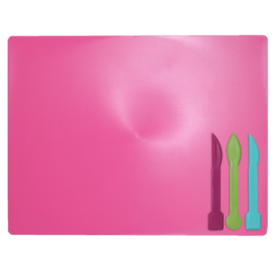 Доска для пластилина + 3 стека для лепки, розовая - 000010738 ZiBi