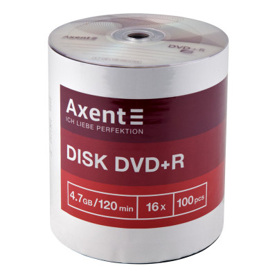DVD+R Axent 8107-A 4,7GB/120min 16X, 100 штук, bulk - 8107-A Axent