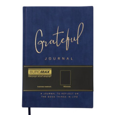 Блокнот діловий GRATEFUL А5, 96л, чистий, обкладинка штучна шкіра, синій