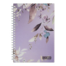 Зошит для записів LILAC ARABESKI, А5, 80 арк., клітинка, пластикова обкладинка, сливовий