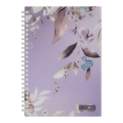 Зошит для записів LILAC ARABESKI, А5, 80 арк., клітинка, пластикова обкладинка, сливовий