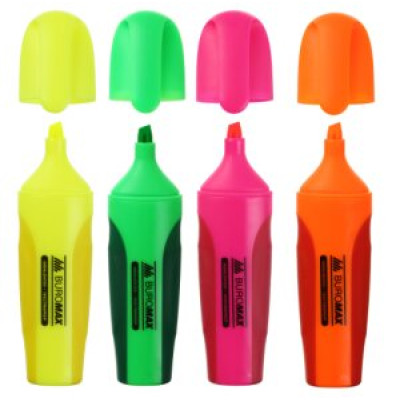 Набір з 4-х текст-маркерів Neon з гум. вставками - BM.8904-84 Buromax