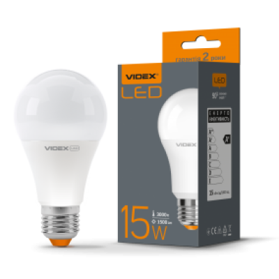 Лампа LED, 15W, E27, 3000K, 220V, VIDEX VL-A65e-15273