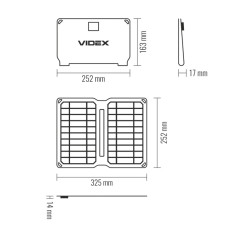 Портативна зарядна сонячна панель VIDEX VSO-F510U 10W