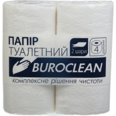 Папір туал. целюлоз. BUROCLEAN по 4 рул., на гільзі, 2-х шар., білий