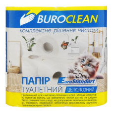 Папір туал.целюлоз. BUROCLEAN EuroStandart, по 4 рул., на гільзі, 2-х сл., білий