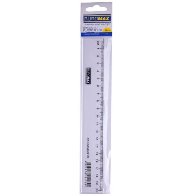 Лінійка пластикова 20см, прозора, в блістері - BM.5826-20 Buromax