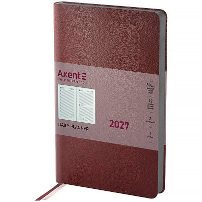 Ежедневник 2027 Partner Soft Muse, 145*210, бордовый