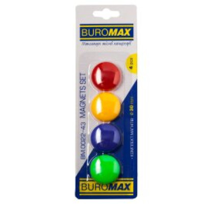 Комплект магнітів, 4шт. х 30мм - BM.0022-43 Buromax