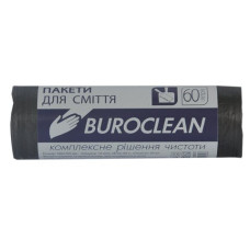 Пакети для сміття 60л40шт, чорні BuroClean ECO