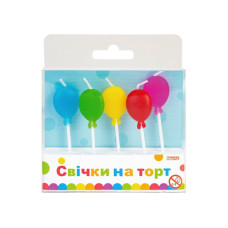 Набір Balloons: 5 свічок на торт асорті Набір Balloons: 5 свічок на торт асорті