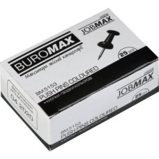 Кнопки гвоздики кольорові, JOBMAX, 25 шт. у карт.коробці