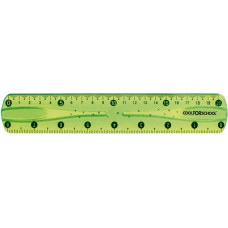 Лінійка 20 см PVC, гнучка, кольорова прозора, 