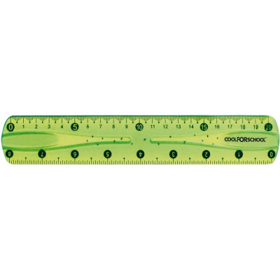 Лінійка 20 см PVC, гнучка, кольорова прозора, 