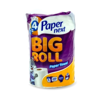 Полотенце бумажное белое 2слоя 1шт Paper next Big Roll 12шт/уп 24477