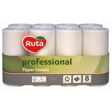 Рушник паперовий білий 2шари 8шт Ruta Professional
