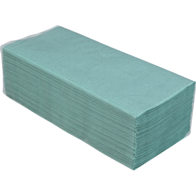 Рушники паперові макулатурні V-подібні.,160шт., зелені - 10100102 BUROCLEAN