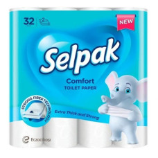 Туалетный папір білий 2 шари 18м /32рул упаковка/ Selpak Pro Comfort 32363603