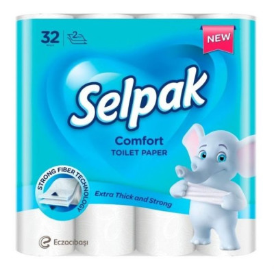 Туалетный папір білий 2 шари 18м /32рул упаковка/ Selpak Pro Comfort 32363603 - 26635 PRO