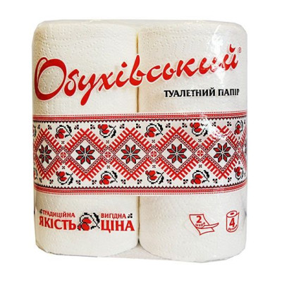 Туалетний папір білий 2шара 4шт Обуховський - 17912 PRO