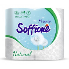 Туалетная бумага белая 3слоя 4шт Soffione Natural