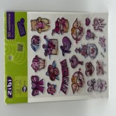 3D наліпки Рожеве кохання 19 см, KIDS Line