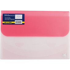 Папка-конверт TRAVEL, на липучке, А4, 4 отделения, матовый полупроз.пластик, асорти