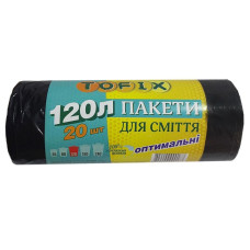 Пакет для сміття 120л 70*110 20шт чорний