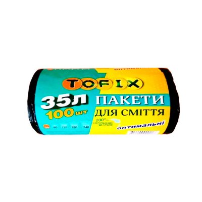 Пакет для мусора Tofix 50*55 35 L 11001 (100шт) ** - 629855 PRO