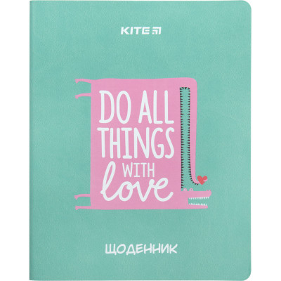 Щоденник шкільний, м'яка обкл. PU, Things with love - K23-283-4 Kite