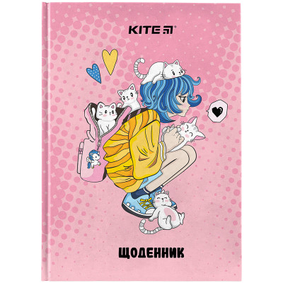 Щоденник шкільний, тб. палітурка, Cats - K24-262-1 Kite