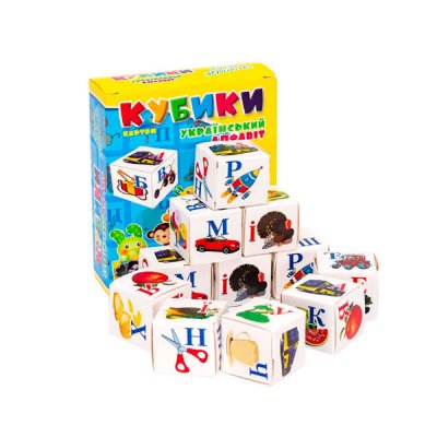 Кубики дитячі Українські букви картонні - 633078