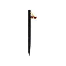 Ручка металлическая черная с брелоком 