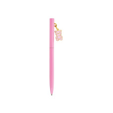 Ручка металлическая розовая с брелоком 