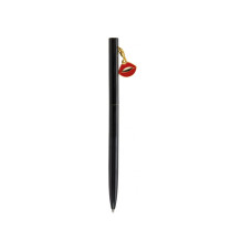 Ручка металева чорна з брелоком 