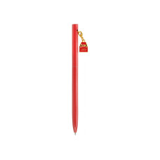 Ручка металева червона з брелоком 