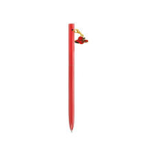 Ручка металева червона з брелоком 