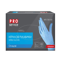 Рукавички нітрилові, нестерильні, блакитні, 100штуп., розмір L, PRO SERVICE Рукавички нітрилові, нестерильні, блакитні, 100штуп., розмір L, PRO SERVICE