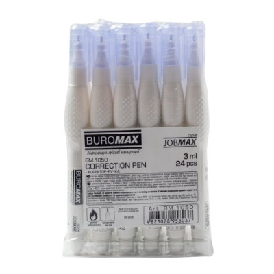 Коректор-ручка 3 мл JOBMAX, мет.кінчик - BM.1050 Buromax