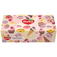 Серветки косметичні 20х21 см, 150 шт, 2-х шар., білий пенал (18 штящ), RUTA