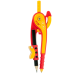 Циркуль пластиковий зі шкалою в блістері, червоно-помаранчевий - ZB.5396-05 ZiBi