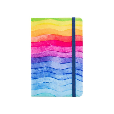 Діловий записник Rainbow, А5, тверда обкладинка текстиль, гумка, блок клітинка - O27190-04 Optima