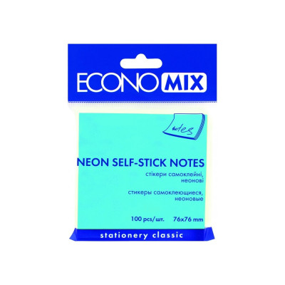 Стікери Economix, 75х75, блакитний, 100л. - E20944-11 Economix